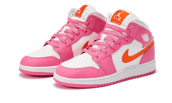 Air Jordan 1 Mid Pinksicle Safety Orange - Image 2