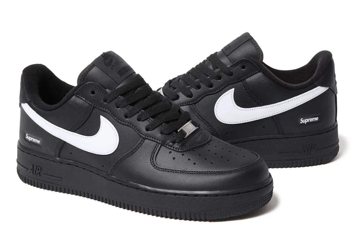 Nike Air Force 1 Low Supreme Black White - Image 3