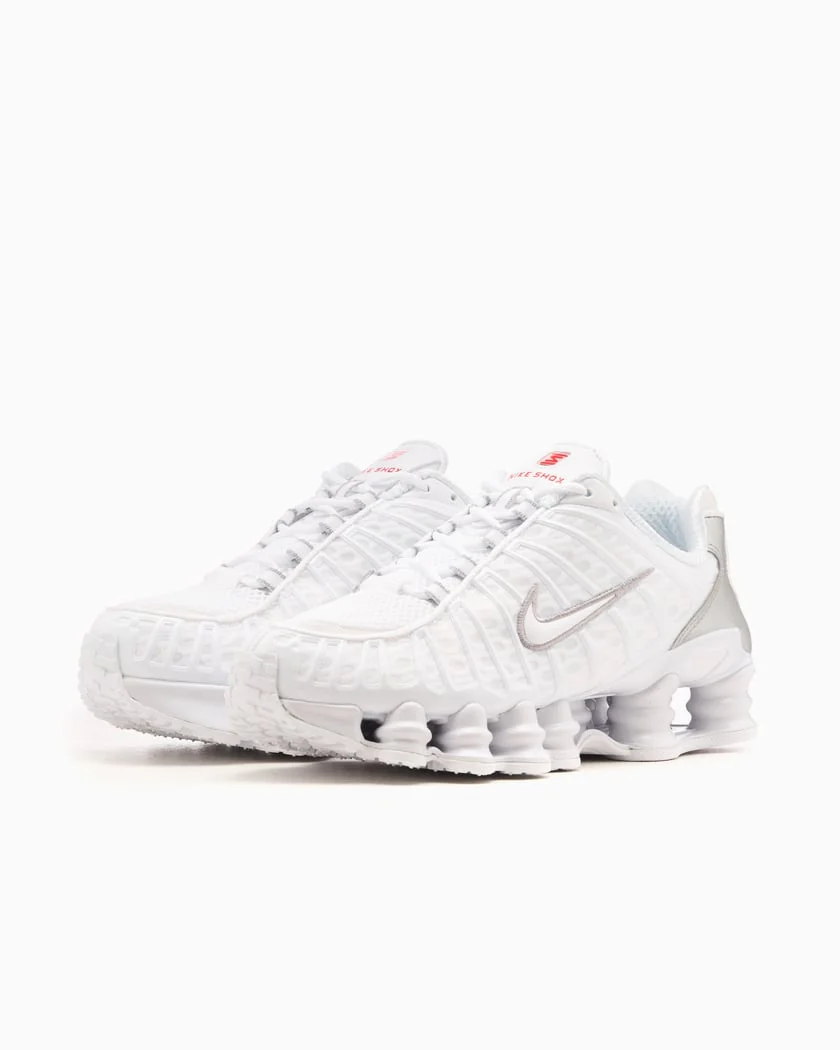 Nike Shox TL White Metallic Silver Max Orange - Image 3