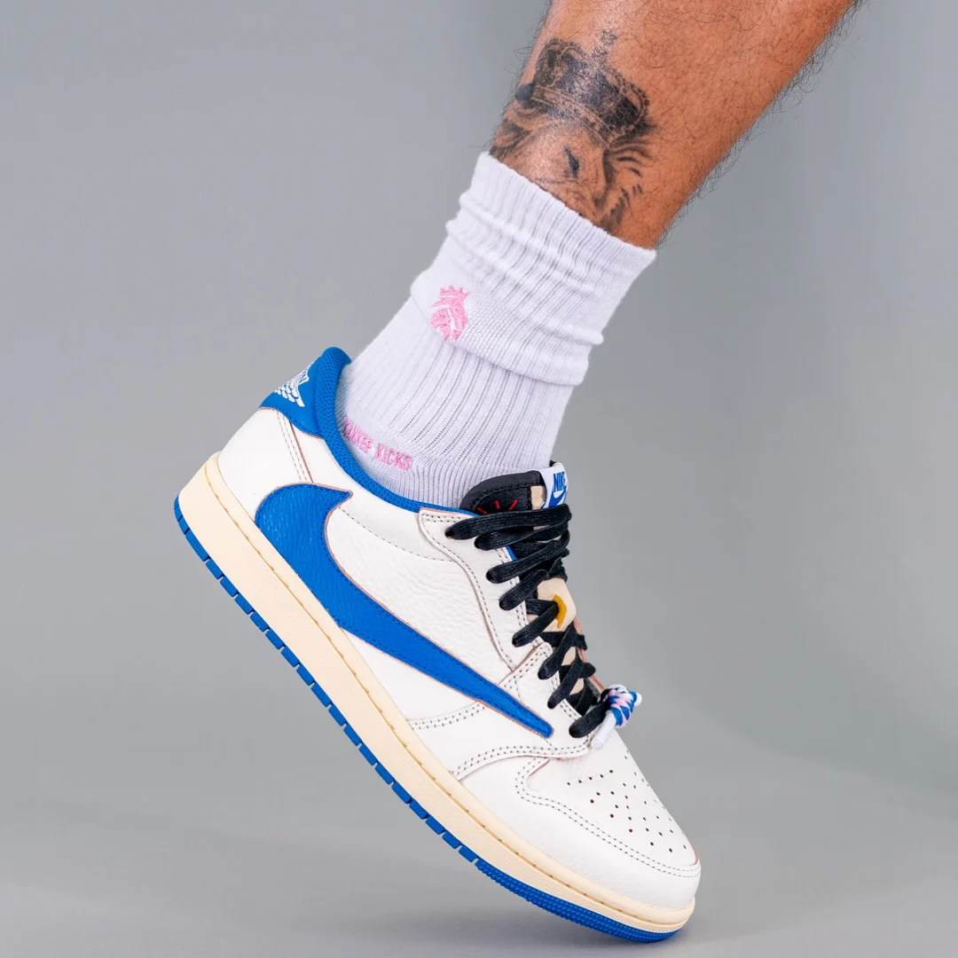 Jordan 1 Retro Low OG SP Fragment x Travis Scott Sail Military Blue - Image 2